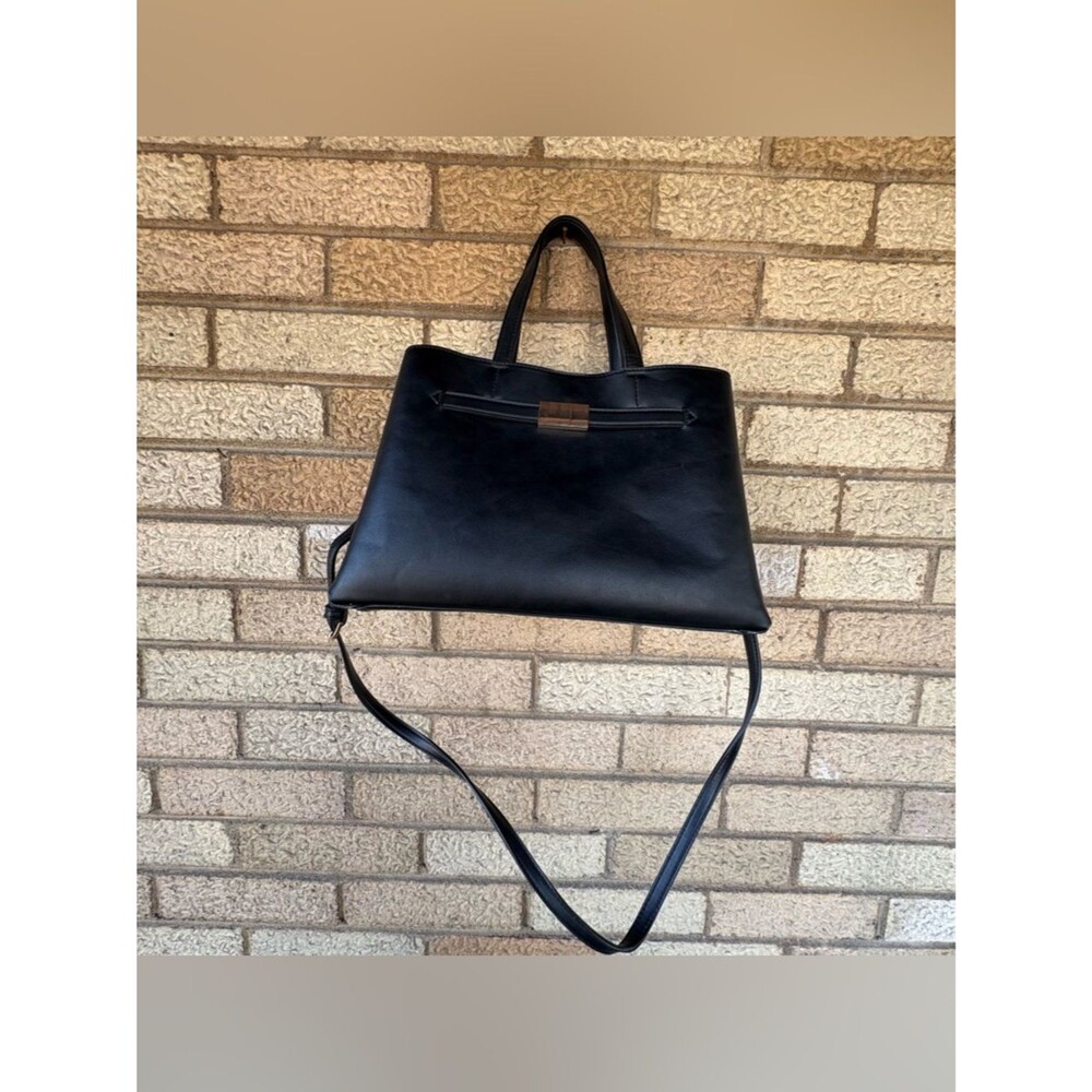 a new day Black Shoulder Bag with Detachable Strap